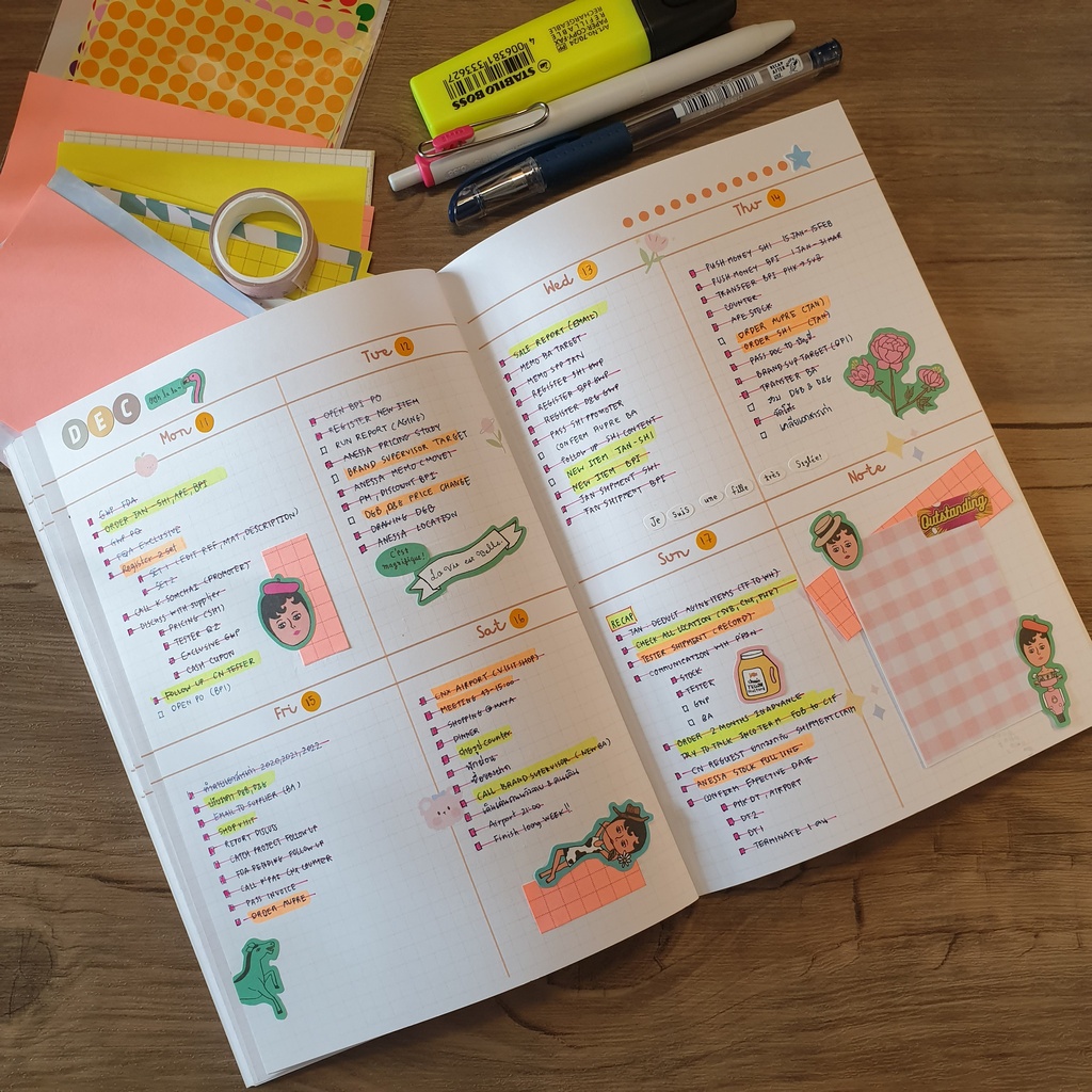 สมุดแพลนเนอร์รายสัปดาห์ 6 เดือน (Weekly planner 6 months) A5  ช่องใหญ่เขียนสะใจ Version 2