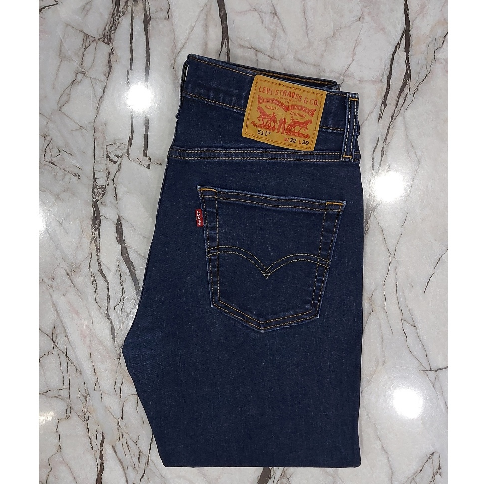 กางเกงยีนส์ forลีวาย 511 ทรงขาเดฟ ซิป สีเข้ม1 ผ้ายืด 🔔(เอวแจ้งตามวัดจริง)🔔 มีหลาย MADE IN (OL 1) SL
