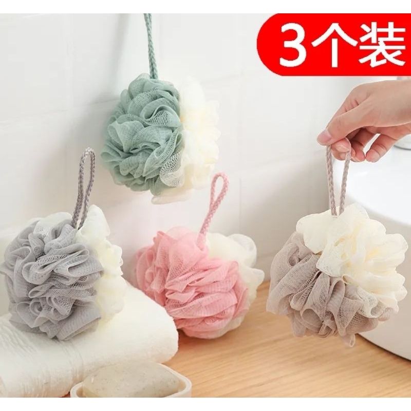 ใยขัดผิว ถุงตีฟอง ใยขัดตัวดอกไม้ขัดผิวดอกไหญ่(สุ่มสี)​ฟองน้ำสำหรับถูตัวตีฟองฟองน้ำอาบน้ำ