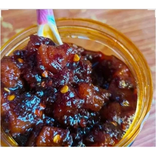 น้ำพริกเผากากหมู(เผ็ดน้อยหวานนำ) 200g**ใส่กะปิ**(แคบหมูไม่กรอบนะคะเพราะใส่ไปในน้ำพริก)ร้านหยุดทุกวันเสาร์-วันอาทิตย์
