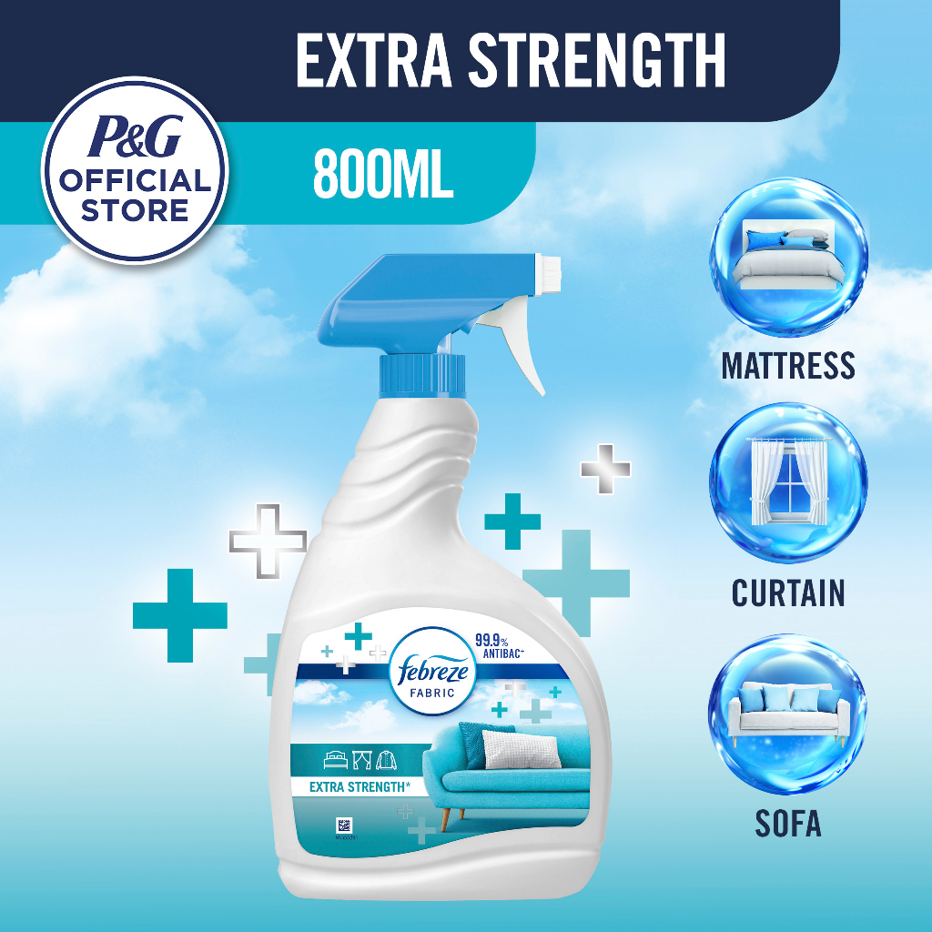 ขวดใหญ่..Febreze...ขนาด 800 Ml.สเปรย์กำจัดกลิ่นไม่พึงประสงค์บนเนื้อผ้า99.9%