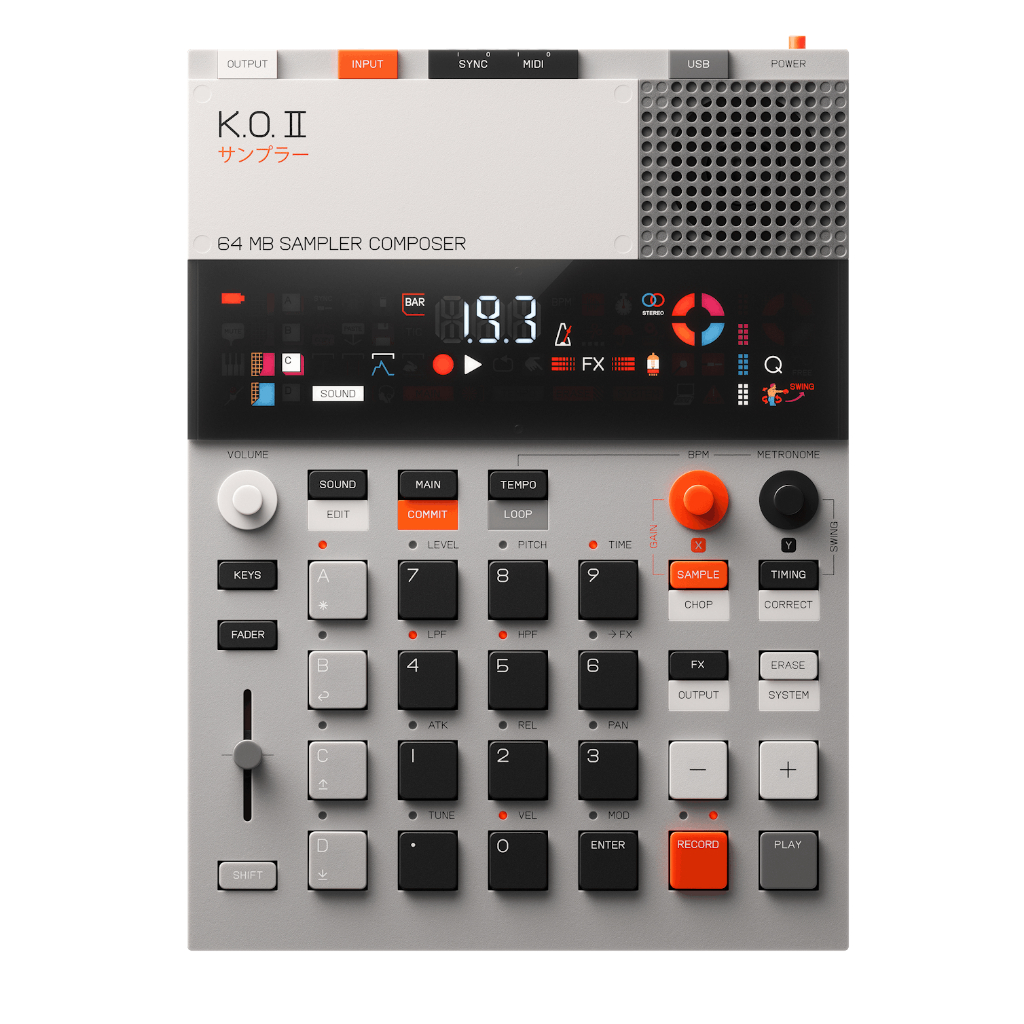 Teenage Engineering K.O.II (EP-133) Portable Sampler Composer, Built-In Mic & Speaker, 64 MB Memory,