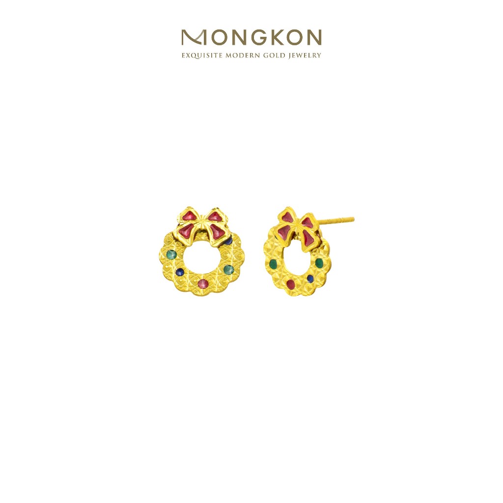 Mongkon Gold ทองคำแท้บริสุทธิ์สูง 96.5% ต่างหู Be my Winter