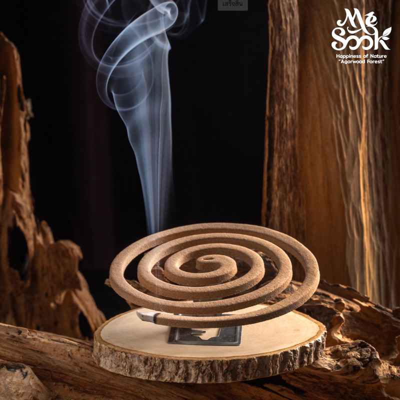 MESOOK Agarwood Incense Mosquito Repellent ธูปสมุนไพรไล่ยุง กลิ่นตะไคร้หอม ( สินค้า มี6คู่ หรือ 12ขด )