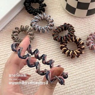 🔥ยางรัดผมแบบเกลียวถักสลับสี🔥 ยืดหยุ่นดี สไตล์เกาหลี สีพาสเทลน่ารักๆ ของแท้ ส่งจากไทย