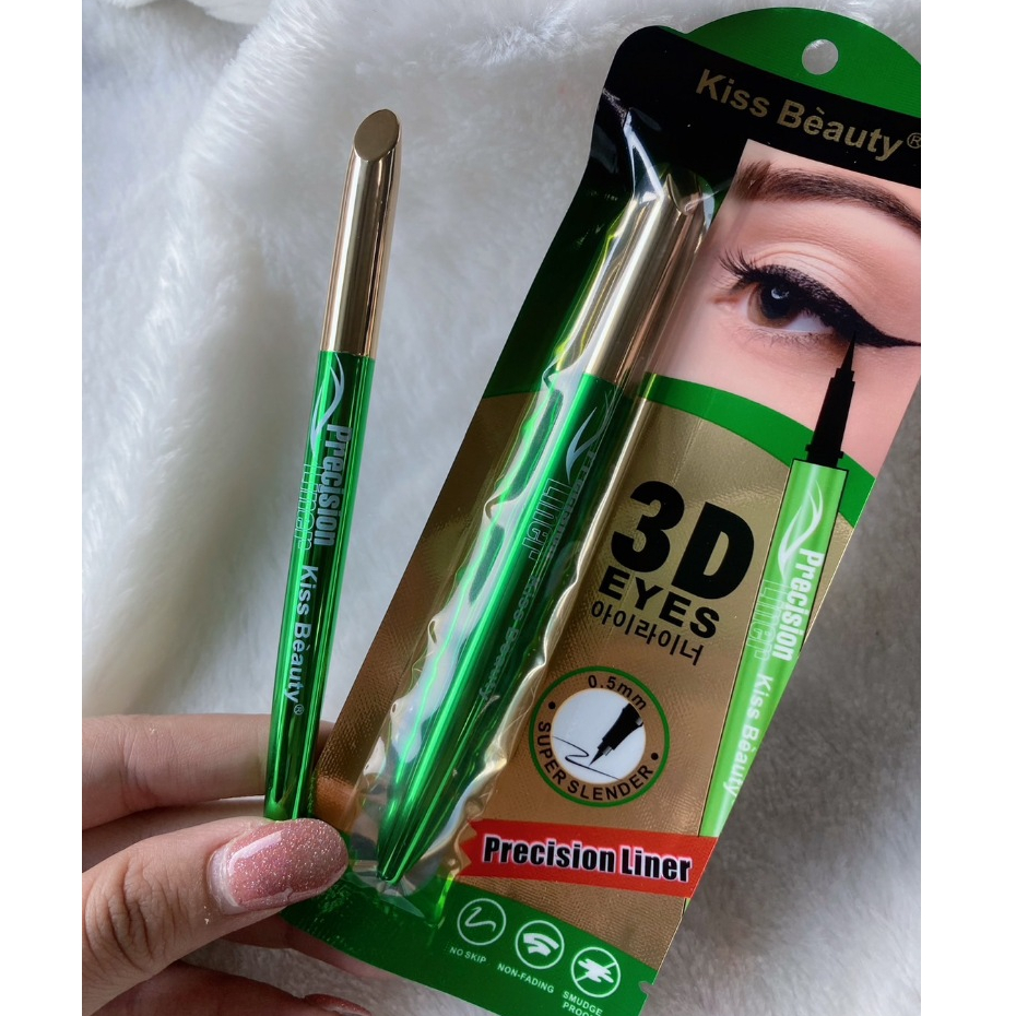 59220-03 อายไลเนอร์ 3D kiss beauty หัวเล็ก 0.5mm เส้นคม เขียนง่าย สีดำ กันน้ำ ติดทนตลอด24 ชม.