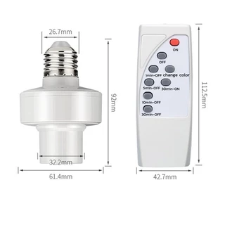 【หลอดไฟ+ขั้ว】พร้อมรีโมท Remote หลอดไฟ LED E27 220V ชุดหลอดไฟ หลอดไฟไร้สาย แสงขาว/แสงวอร์ม คุ้มสุด DT