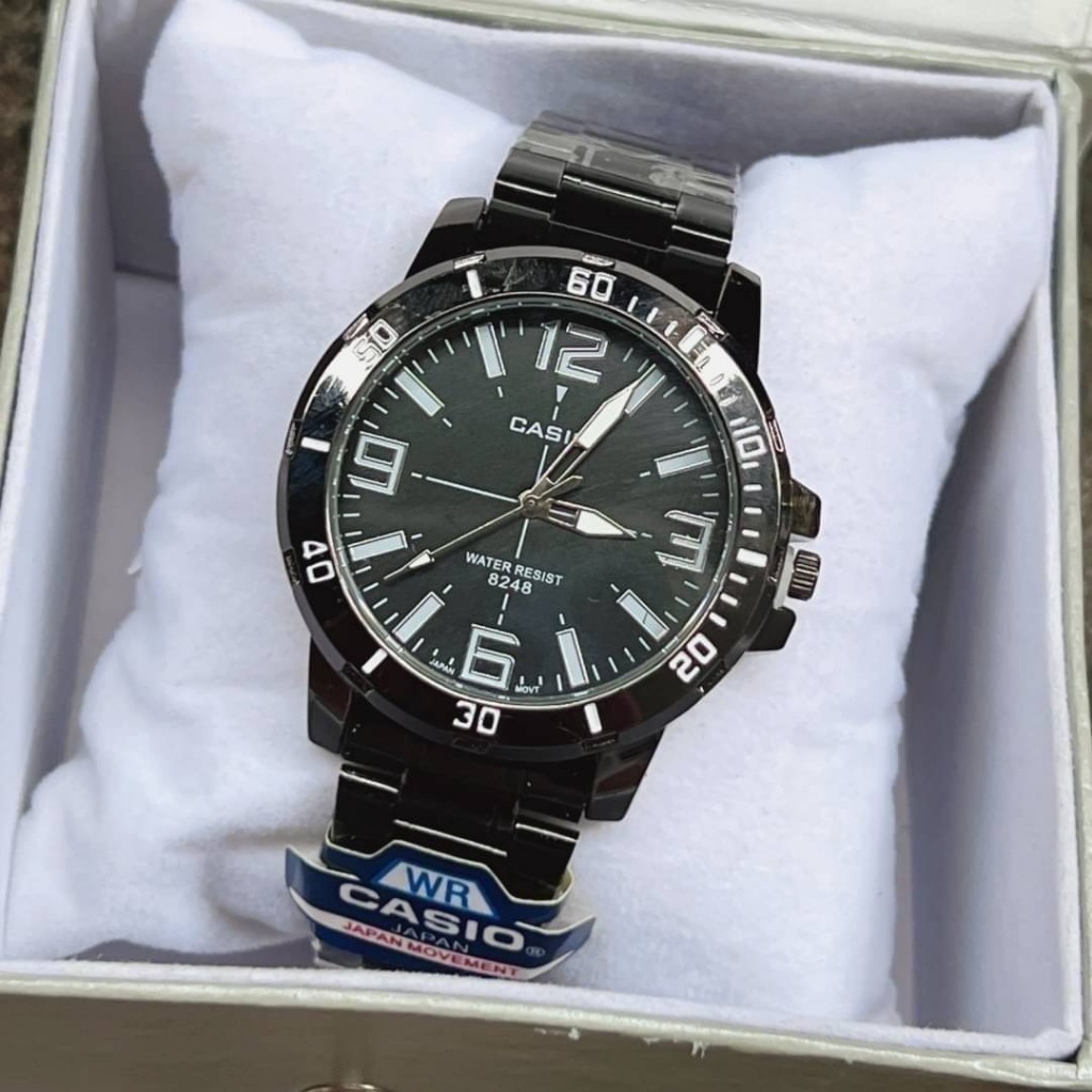 นาฬิกาผู้ชาย Casio รุ่น MTP-VD01D สายแสตนเลส สีดำ