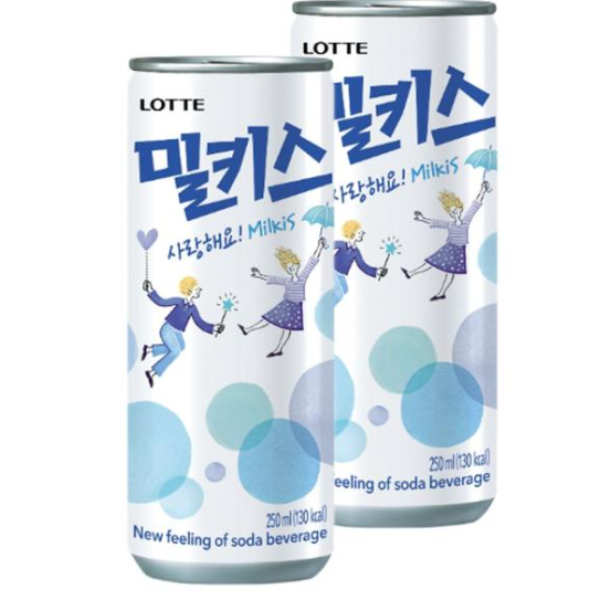 เครื่องดื่มเกาหลี ลอตเต้ มิลคิส น้ำโซดา รสนม Milkis 250ml 밀키스 สินค้านำเข้าจากเกาหลีแท้💯พร้อมส่งจ้า