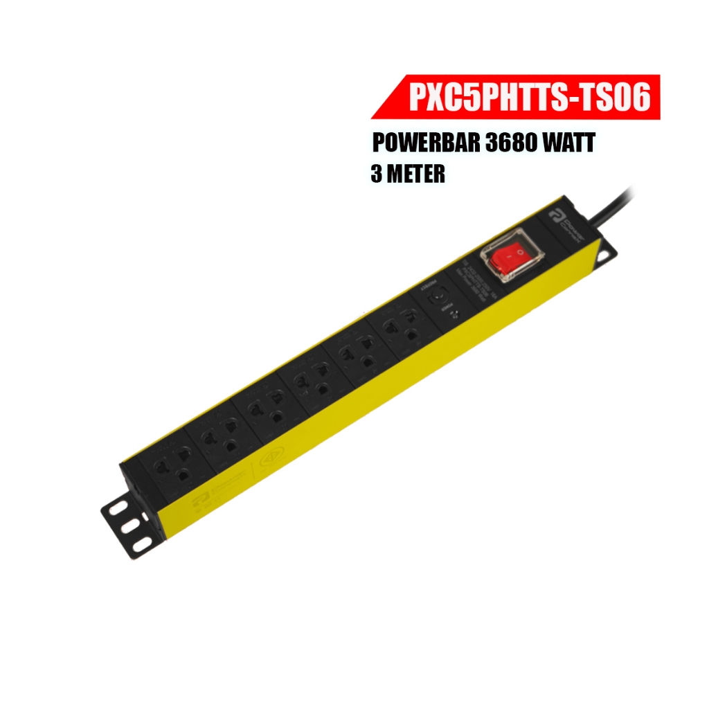 POWER CONNEX ปลั๊กไฟเต้ารับขนาด 6 ช่อง สายไฟยาว 3 เมตร Double Protection รุ่น PXC5PHTTS-TS06