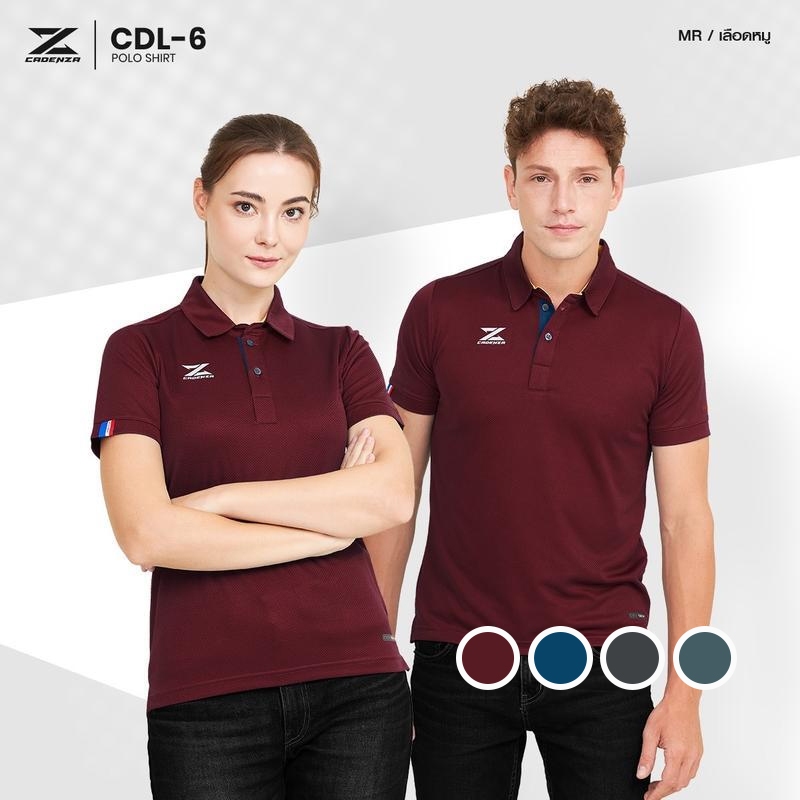 เสื้อโปโล CADENZA รุ่น CDL6 เนื้อผ้าบางเบา มีหลายสีให้เลือก