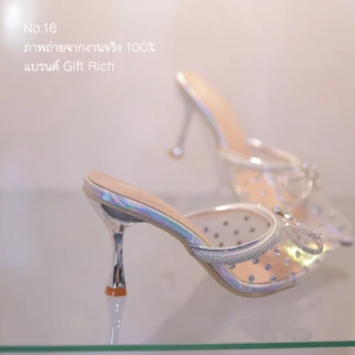 (แบรนด์ไทย) GiftRich No.16 Princess รองเท้าคัทชูหัวแหลม(โบว์เพชร)