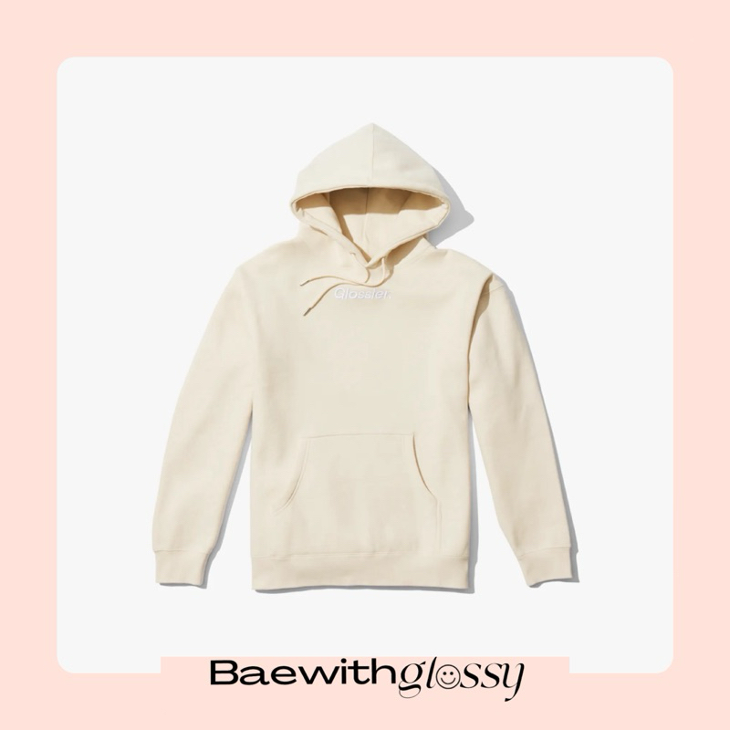 BAEWITHGLOSSY | Glossier — Limited Edition Embroidered Cream Hoodie (XS)