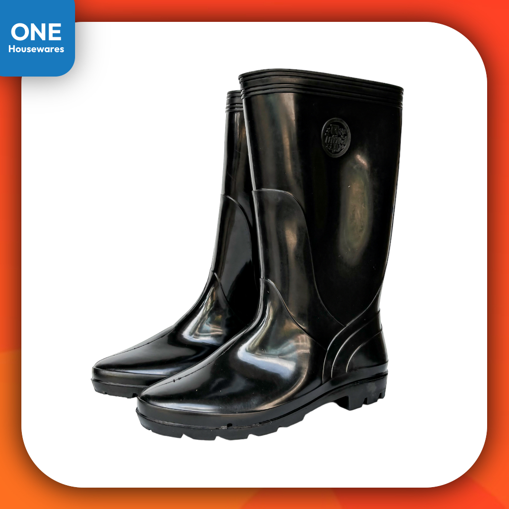 รองเท้าบู๊ต ไดโนส (Dinos) สีดำ รองเท้าบูทกันน้ำ รองเท้าบูท ขนาด 9.5, 10, 10.5, 11, 11.5 นิ้ว