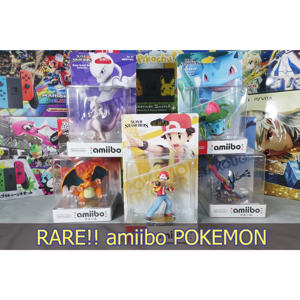 [+..-]Lot ผลิต แรก หายาก AMIIBO POKEMON NINTENDO SWITCH / 3DS LIZADON IVYSAUR POKEMON TRAINER