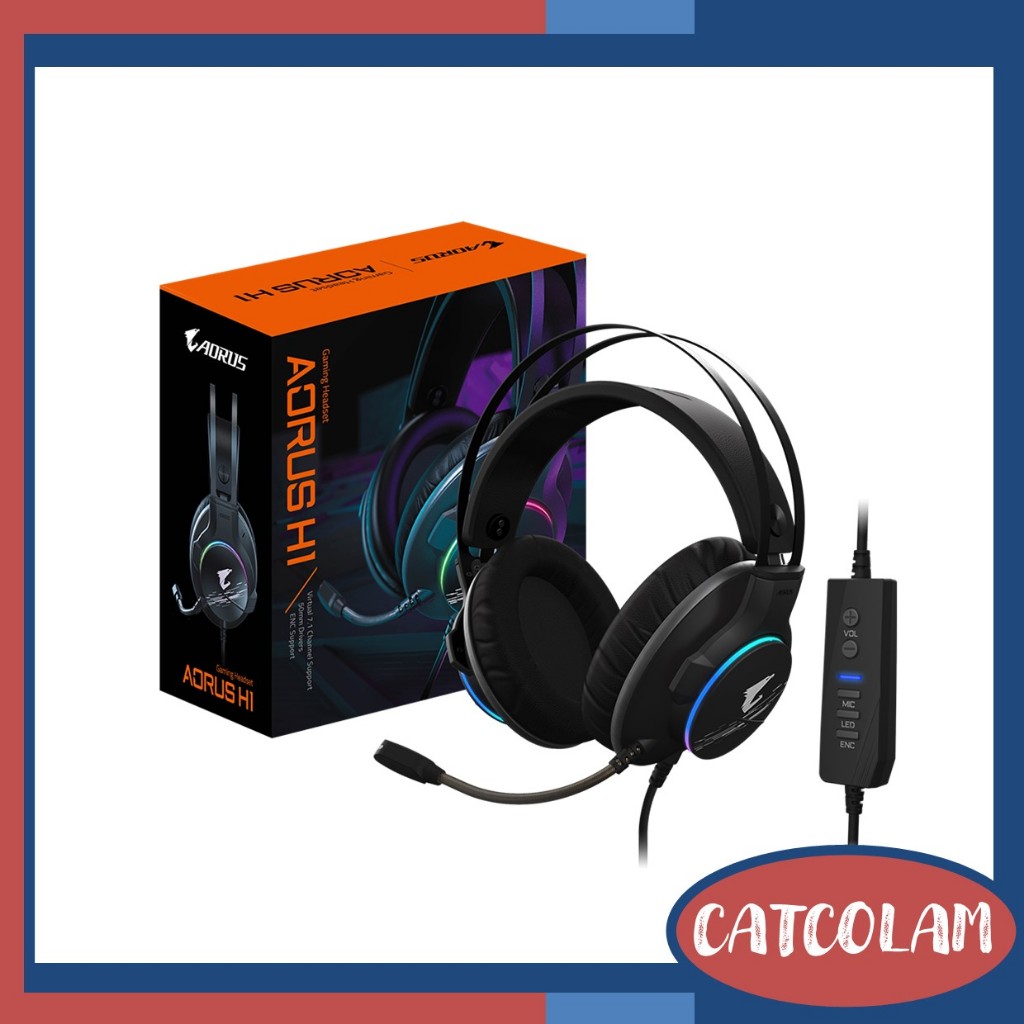 GIGABYTE AORUS Headset H1 Virtual 7.1 Channel / 50 mm (GP-AORUS-H1)