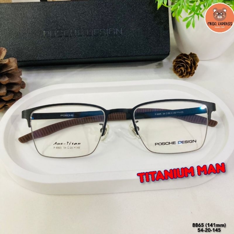 แว่นตา ผู้ชาย ครึ่งกรอบ TITANIUM MAN 8865 พร้อมเลนส์ ตัดแว่น สายตา แว่นกรองแสง บลูออโต้ เลนส์เปลี่ยนสี ตัดเลนส์สายตา