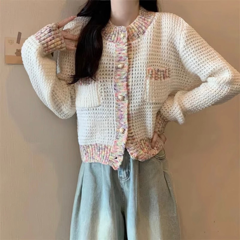 [18decem]เสื้อไหมพรมถัก คาร์ดิแกน เสื้อคลุมใส่หน้าหนาวหรือห้องแอร์ สายแฟชั่นต้องมีสวยมาก