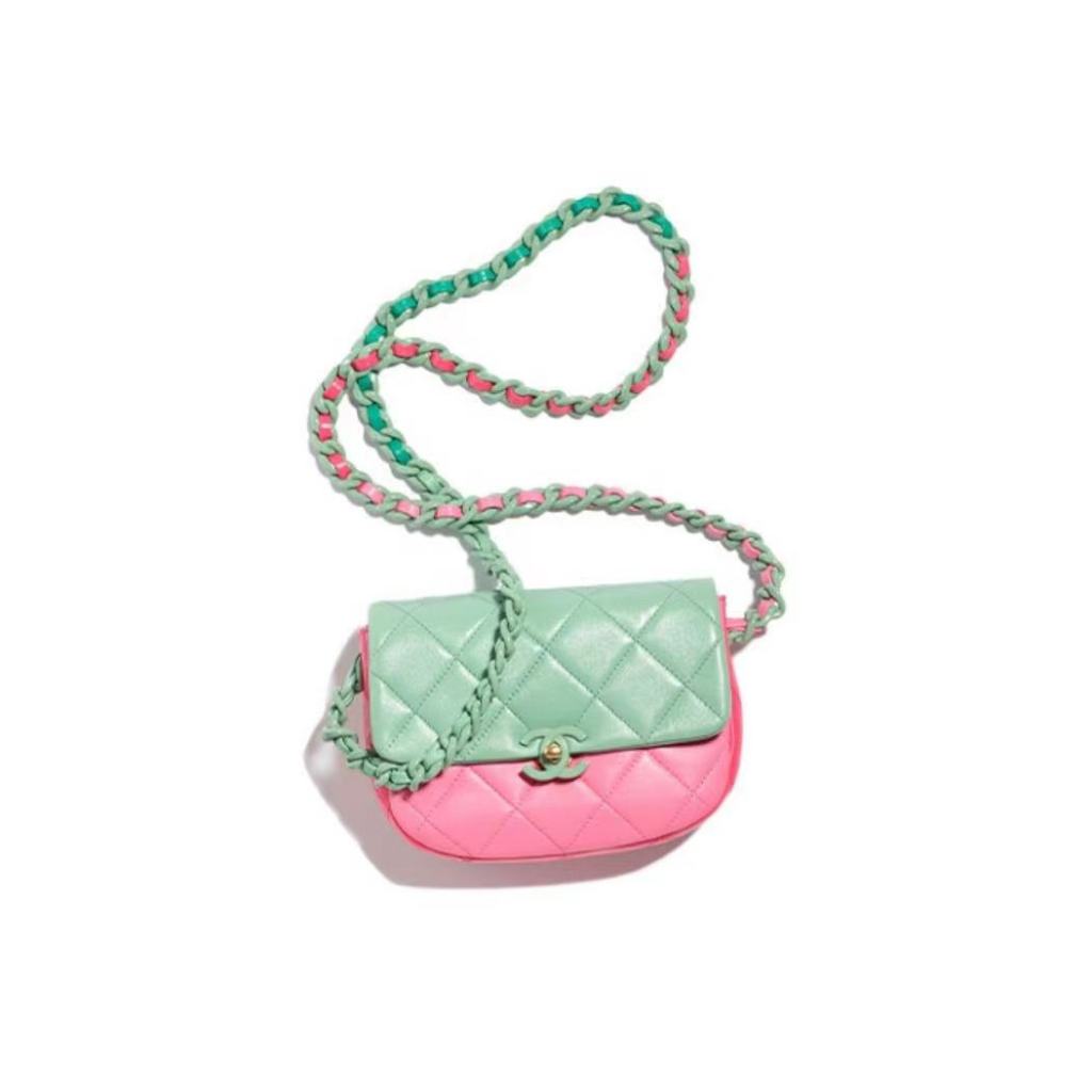 Chanel/new model/mini/shoulder bag/crossbody bag/flap bag/ของแท้ 100%