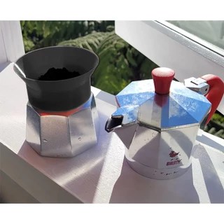 กรวยกรอกกาแฟ Bialetti Moka Pot Express ทรงลึก กว้าง 3 cup 6 คัพ+ ที่รองกรวยกรองกาแฟ