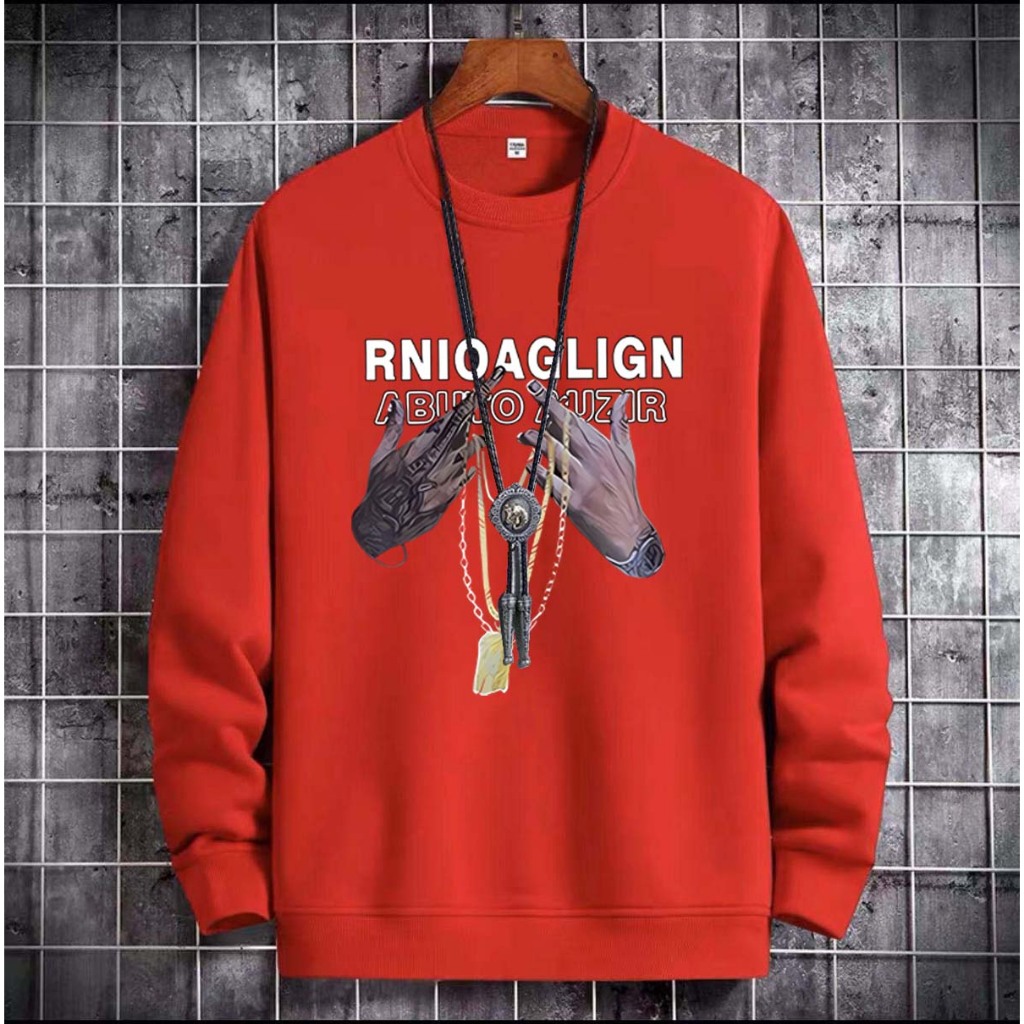 BK-673-O เสื้อสเวตเตอร์สกรีนลาย ผ้าสบายตัวไม่หนาไม่บาง แขนยาวกันลมกันหนาว