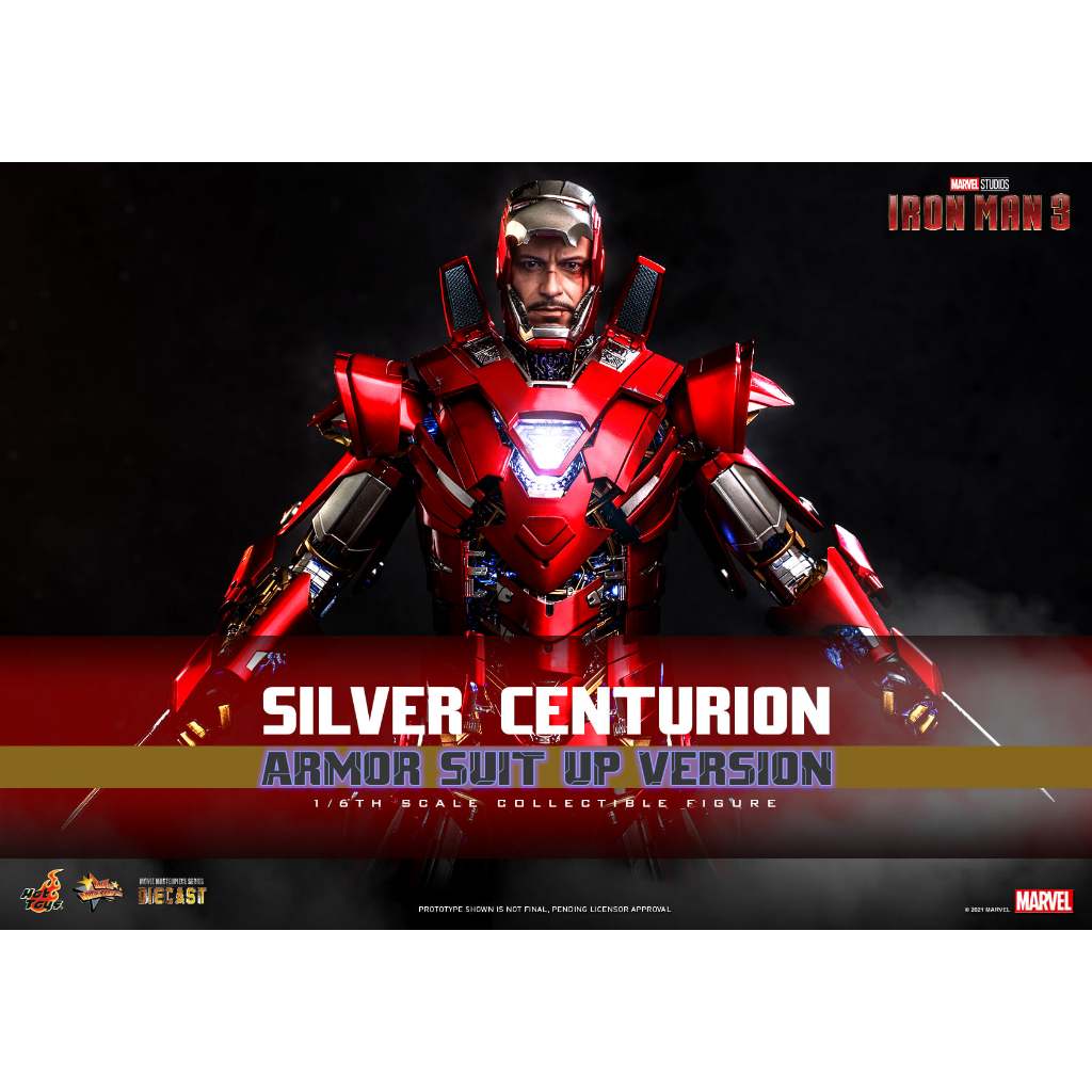 ของสะสม ฟิกเกอร์สเกล1:6 Hot Toys – MMS618D43 - Iron Man 3 - Silver Centurion (Armor Suit Up Version)