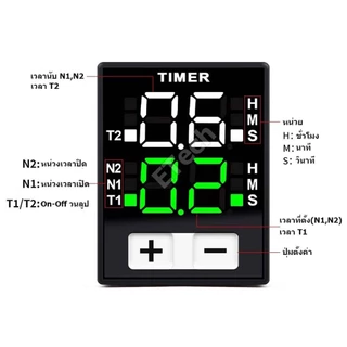 Digital Delay Timer Relay / Loop Timer ดีเลย์ ลูป ไทเมอร์ รีเลย์ ปรับเวลาได้ 220V 24V 12V