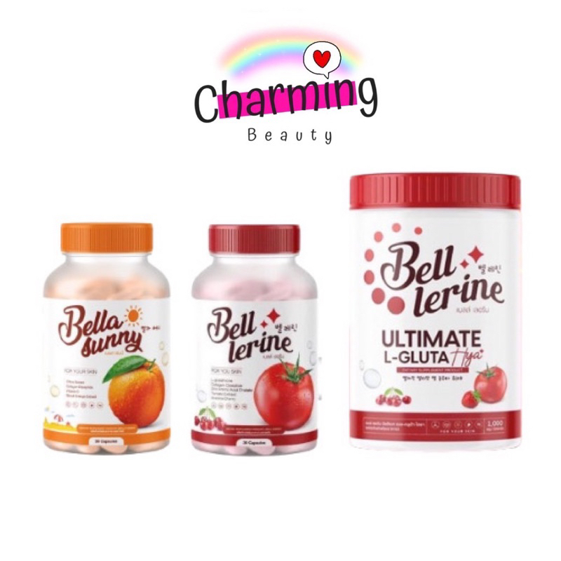 แท้ % น้ำชงกลูต้าเบลล์เลอรีน กลูต้าเบลเลอรีน เบลล่าซันนี Bella sunny Bell Lerine Ultimate L-gluta Hya