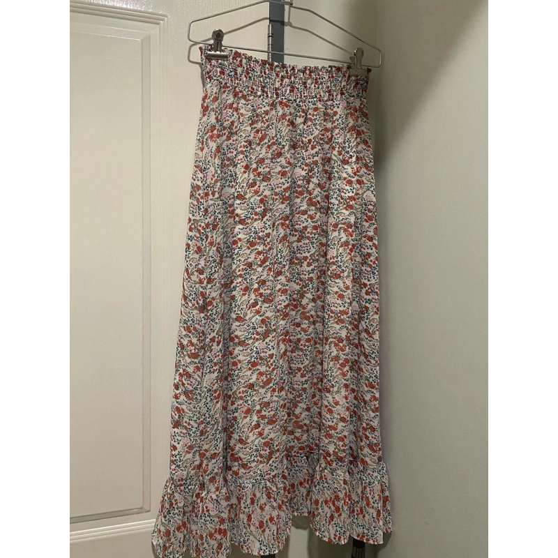 SIZE L - กระโปรงยาวลายดอกไม้ KENDALL & KYLIE มีซับใน