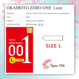 ถุงยางอนามัย Okamoto 001 Zero one (3ชิ้น 6ชิ้น /1กล่อง) โอกาโมโต ซีโร่ ของแท้ นำเข้าจากญี่ปุ่น