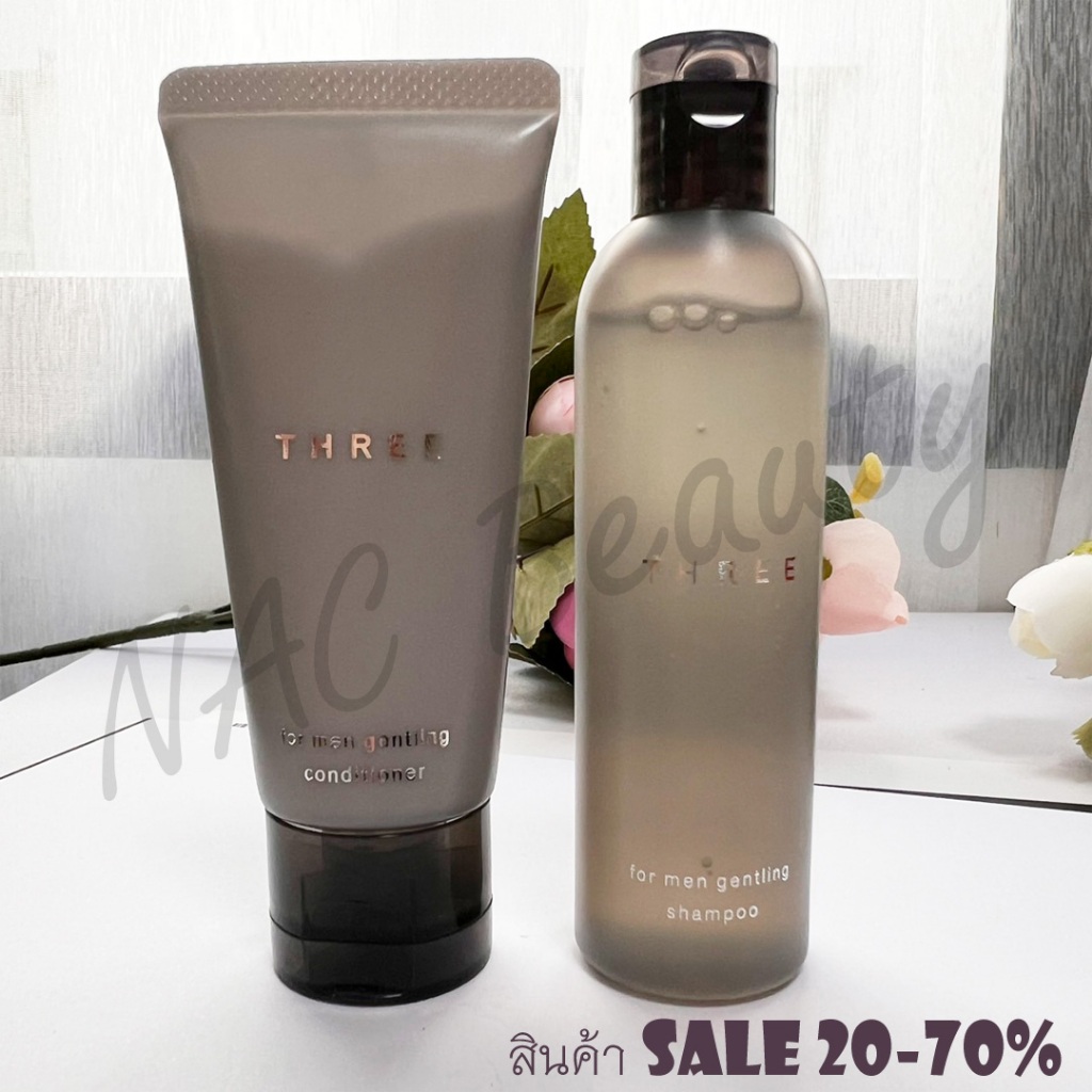 ป้ายไทย_ของแท้100%_THREE Scalp & Hair Reinforcing Shampoo R 50ml/ Conditioner R40ml