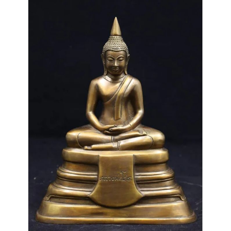 พระบูชาแท้ หลวงพ่อโสธร วัดโสธรวราราม ปี2497 เนื้อทองเหลือง หน้าตัก5นิ้ว