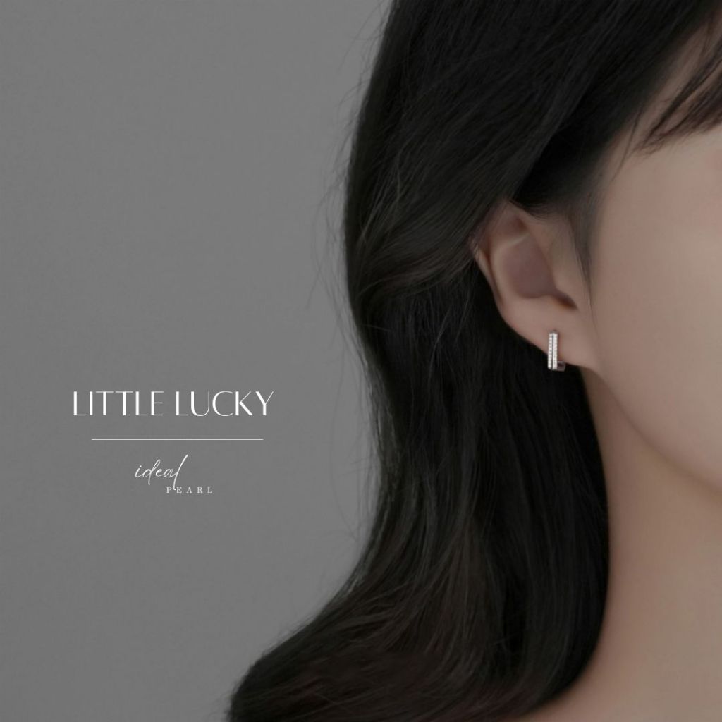 iDEAL ต่างหูเงินแท้ Little Luckyตุ้มหูเงิน ตุ้มหูเพชรcz ต่างหูแฟชั่น ตุ้มหูผู้หญิง ต่างหูสไตล์เกาหลี