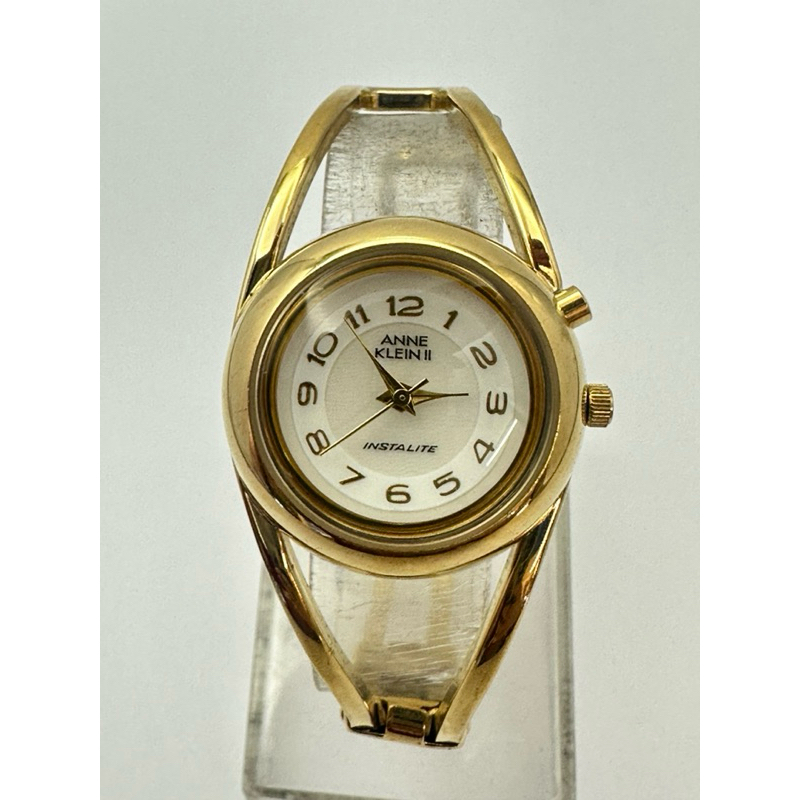 ANNE KLEIN II INSTALITE Quartz ตัวเรือนทองชุบ นาฬิกาผู้หญิง มือสองของแท้