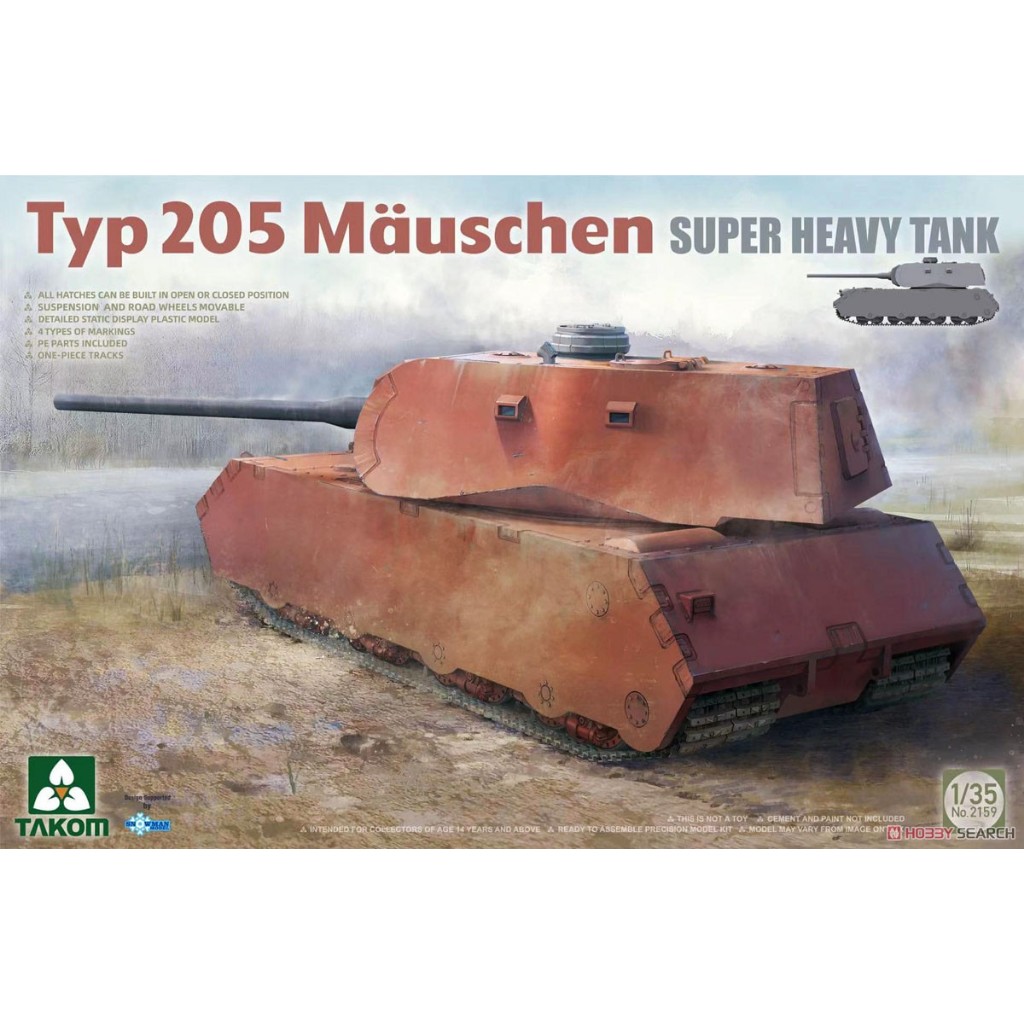 Takom 1/35 2159 Typ 205 Mäuschen Super Heavy Tank