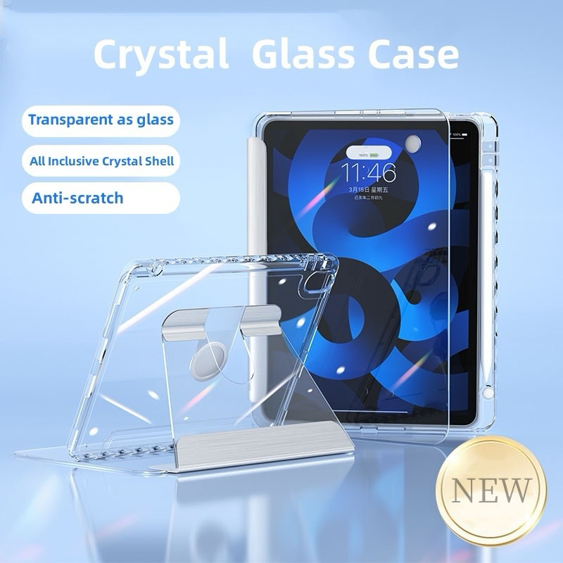 Crystal Glass Case for ipad เคสไอแพด gen7/8/9/10.2 air6 10.9 pro11 2020/2021/2022 gen10 10.9 2022 เค