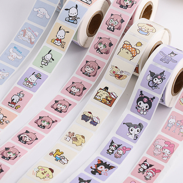 ( LY ) สติกเกอร์อนิเมะ Sanrio Kulomi Pacha Dog Ania 500ชิ้น/ม้วน