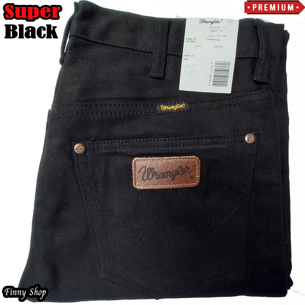 กางเกงยีนส์ แรงเลอร์ Super Black (Jeans) ทรงขากระบอก กางเกงยีนส์ขากระบอกชาย