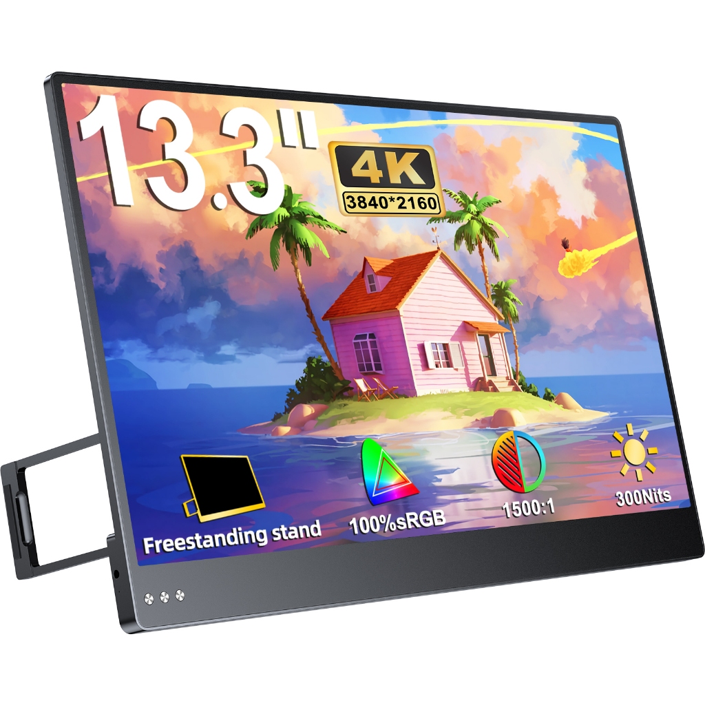UPERFECT【ส่งจากไทย 】  4K travel monitor   13.3"Gaming Display dual monitor แล็ปท็อปสำหรับ MAC แล็ปท็อ Built-in Stand
