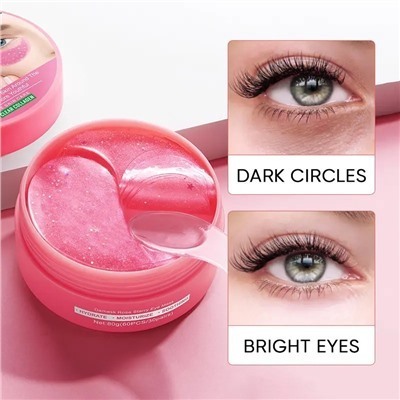 มาส์กใต้ตา SADOER กุหลาบ มาส์กบำรุงรอบดวงตา Starry Eye Mask-Damask Rose สุทธิ: 80 กรัม (60 ชิ้น/30 คู่) กระปุกชมพู