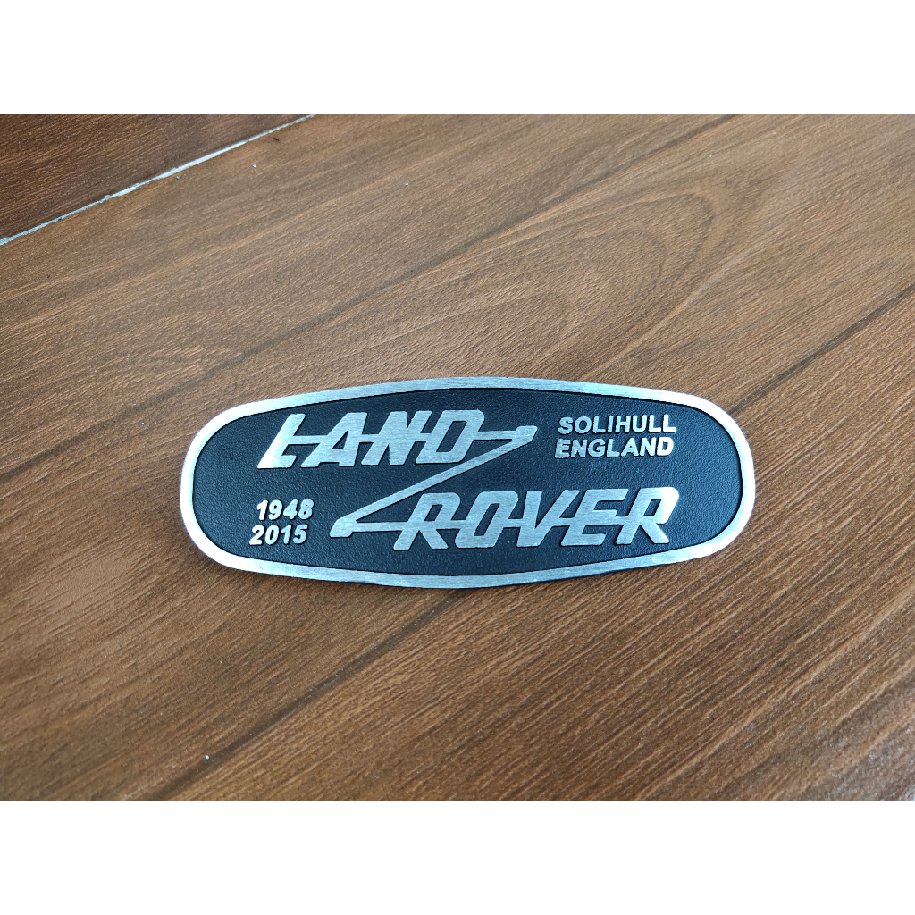 เพจ อลูมิเนียม โลโก้แลนด์โรเวอร์ size 14.5 x 5.5 cm Land Rover SOLIHULL ENGLAND 1948-2015 emblem badge logo