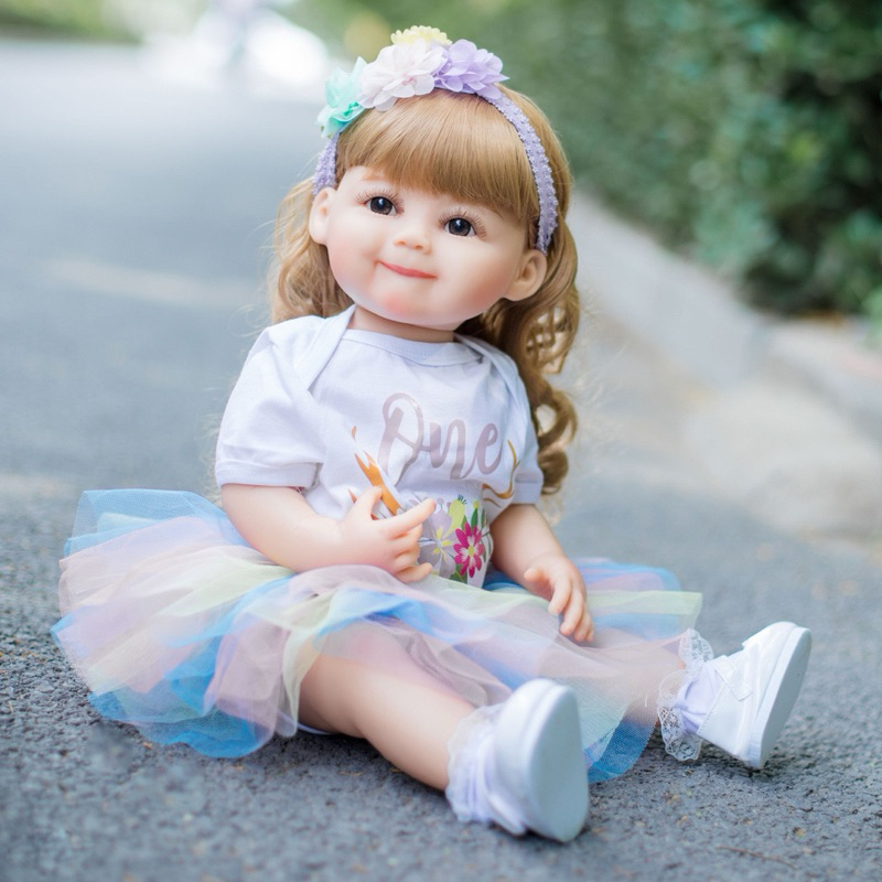 28.shopตุ๊กตาเด็กผู้หญิงซิลิโคนนิ่ม 55cm ตุ๊กตาเสมือนเด็ก🇹🇭พร้อมส่งในไทย