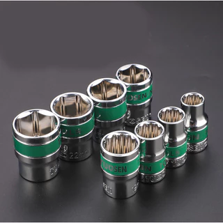 ลูกบล็อก 6 เหลี่ยม 4 หุน 1/2 นิ้ว(4 หุน) 8-32mm เหล็ก CR-V ลูกบล็อคสั้น