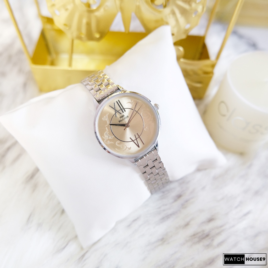 [รับประกันสินค้า 1 ปี] Polo  นาฬิกาข้อมือผู้หญิง สายสแตนเลส รุ่น 3PP-2112886L-YW พร้อมกล่องโปโล+หมอน ของแท้100%