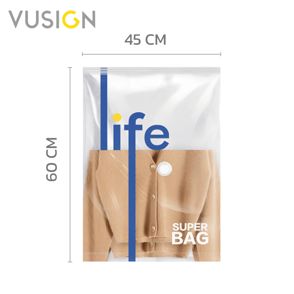 Vusign ถุงสูญญากาศ ถุงเก็บเสื้อผ้า ใช้เครื่องสูบ แบบใช้มือ ประหยัดพื้นที่ กันน้ำ Storage Vacuum Bag thumbnail 10