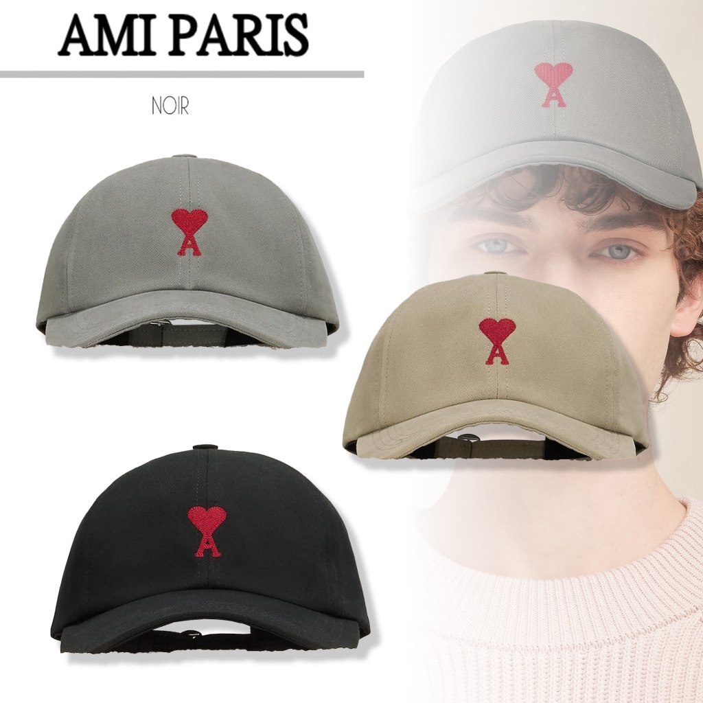 AMI de Coeur Embroidery Cap Black : BFUCP006-CO0051-001- preorderoppa