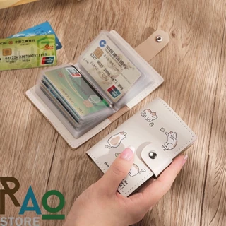 RAO Store พร้อมส่ง กระเป๋าใส่บัตร ลายน่ารัก ที่เก็บบัตรต่างๆ มี10/20/30ซอง ใส่บัตรแบบประกบหน้า-หลัง ขนาดเล็กพกพาสะดวก