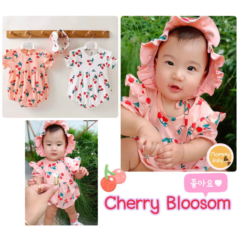 AM🍒รหัส G บอดี้สูทรุ่น Cherry blossomเเรกเกิดถึงสองปี มีทั้งแขนสั้นและแขนยาว