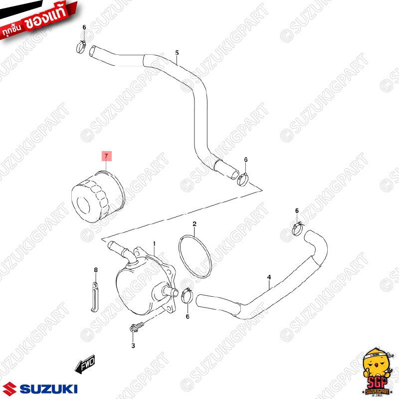 ไส้กรองน้ำมันเครื่อง FILTER, ENGINE OIL แท้ Suzuki GSX / Boulevard / Bandid / Hayabusa / SV650 / Burgman 650 ราคา ถูกที่สุด ดีลบีเคเค แกลเลอรีภาพที่ 2