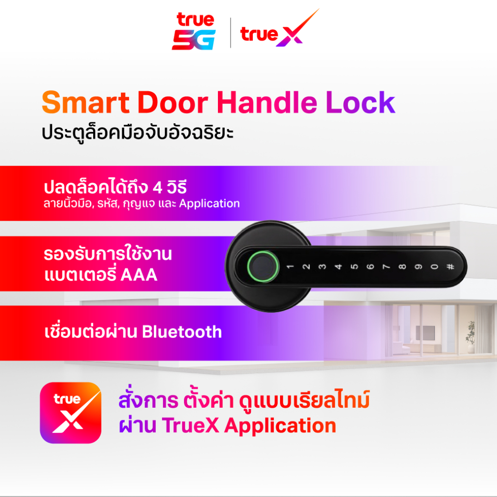 True LivingTECH Smart Door Handle Lock ประตูล็อคมือจับอัจฉริยะ